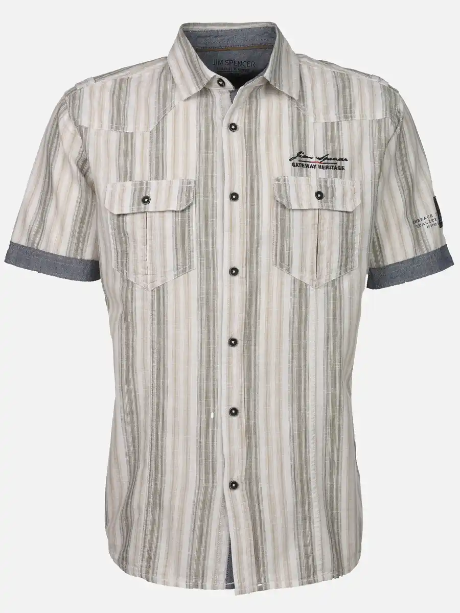 Bild 1 von Herren Freizeithemd mit kurzen Ärmeln Grau