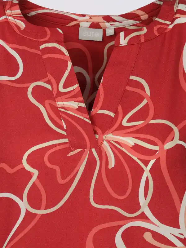 Bild 3 von Damen Schlupfbluse mit Alloverprint Rot