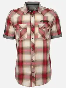 Herren Freizeithemd mit kurzem Arm Rot