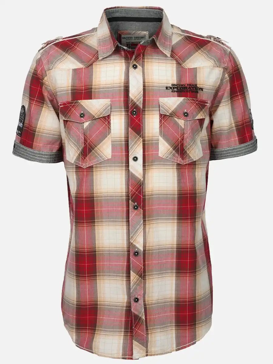 Bild 1 von Herren Freizeithemd mit kurzem Arm Rot