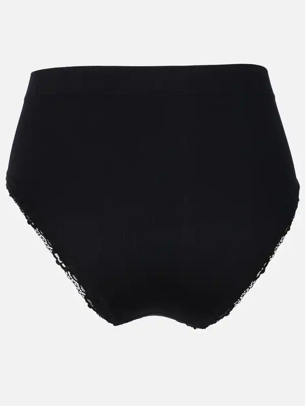 Bild 2 von Damen Taillenslip im 2er Pack mit Ripp und Spitze Schwarz