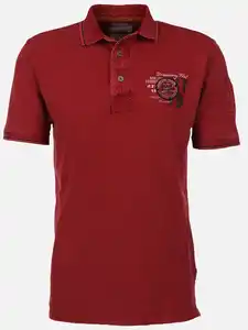 Herren Poloshirt mit vielen Details Rot