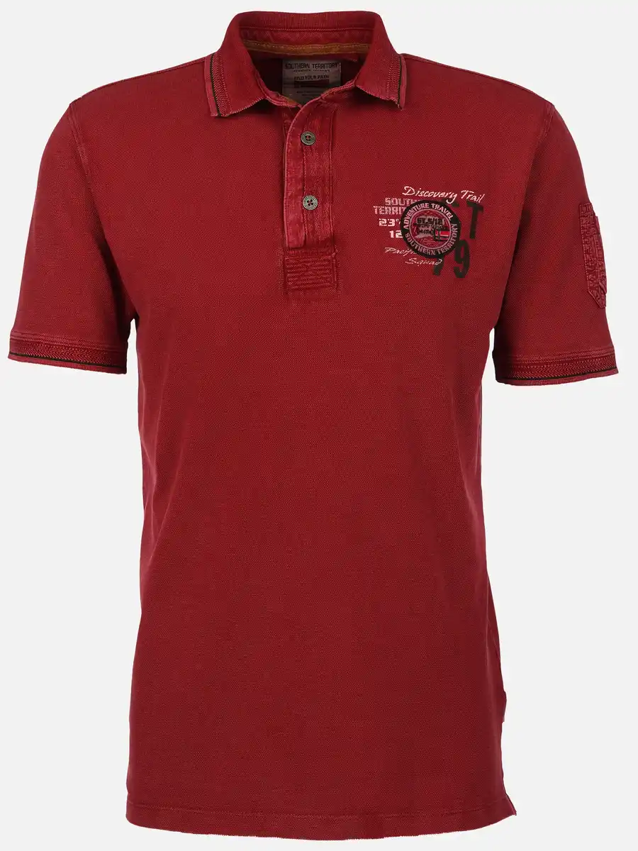 Bild 1 von Herren Poloshirt mit vielen Details Rot