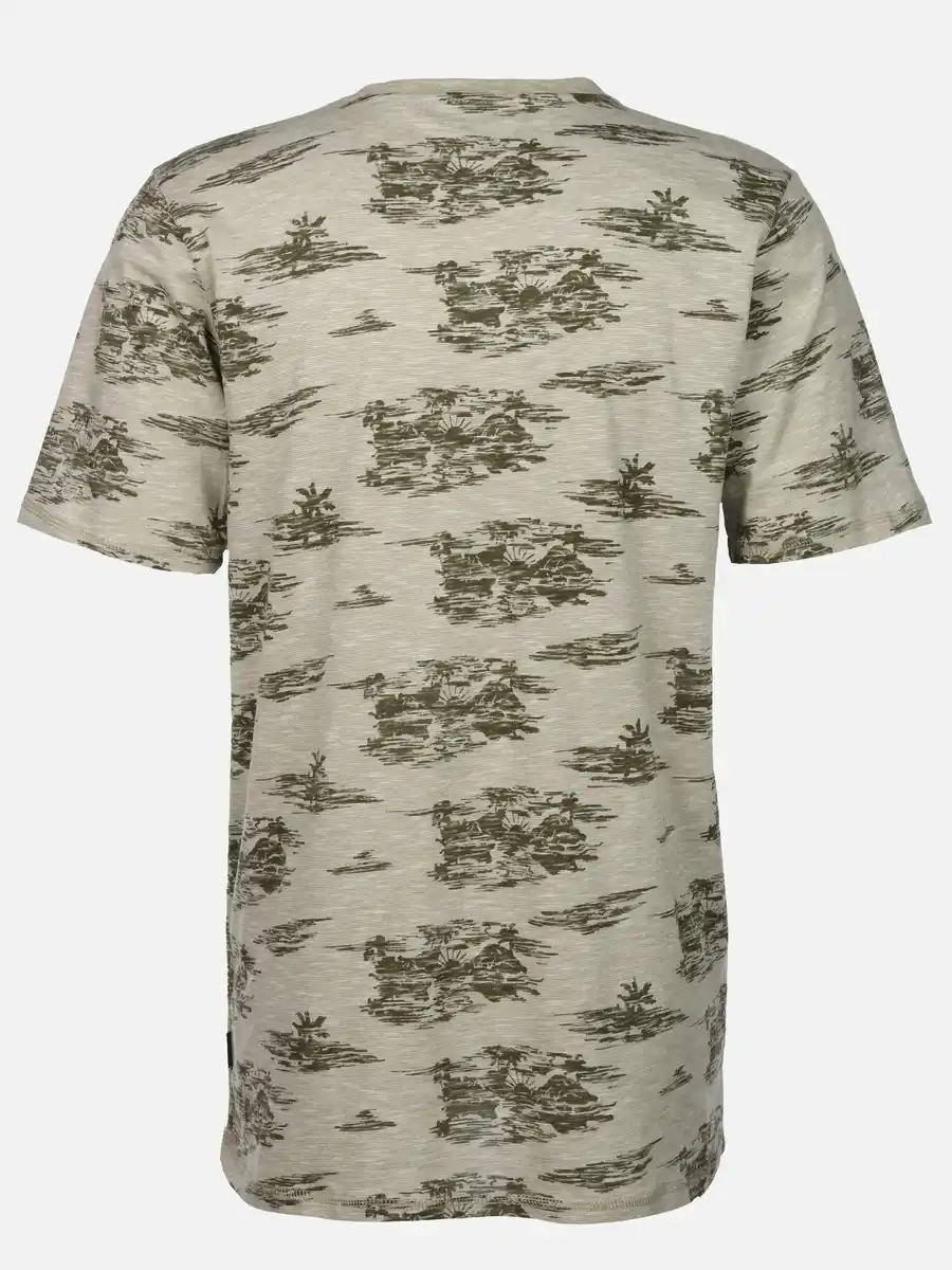 Bild 2 von Herren Shirt mit Streifen und Palmen Grün