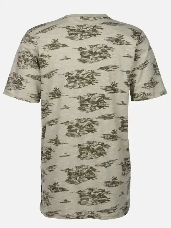 Bild 2 von Herren Shirt mit Streifen und Palmen Grün