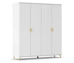 rauch Kleiderschrank »Falun«, 4-türig, Massivholzgriffe und -füße