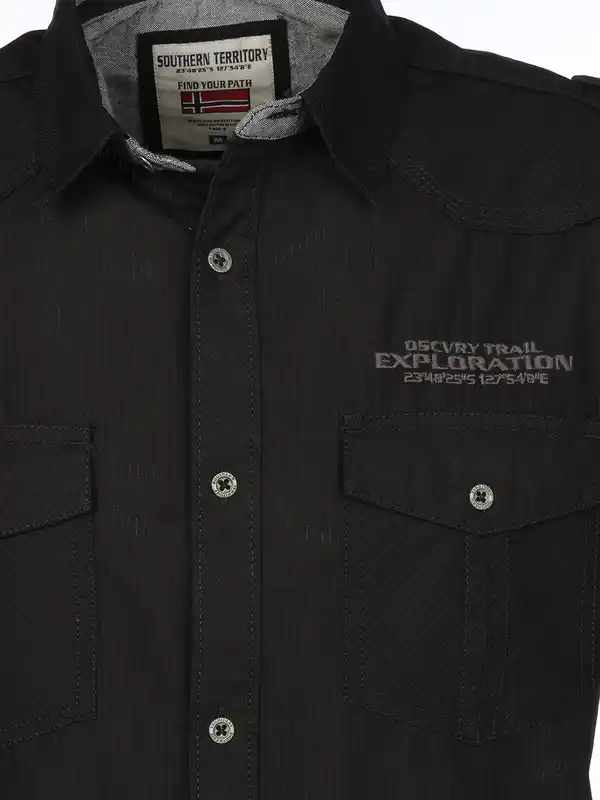 Bild 3 von Herren Freizeithemd mit kurzem Arm Schwarz