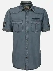 Herren Freizeithemd mit kurzem Arm Blau
