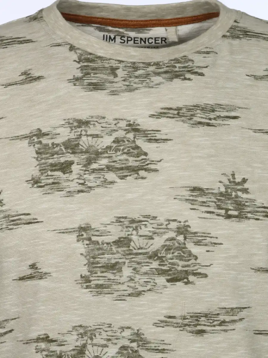 Bild 3 von Herren Shirt mit Streifen und Palmen Grün