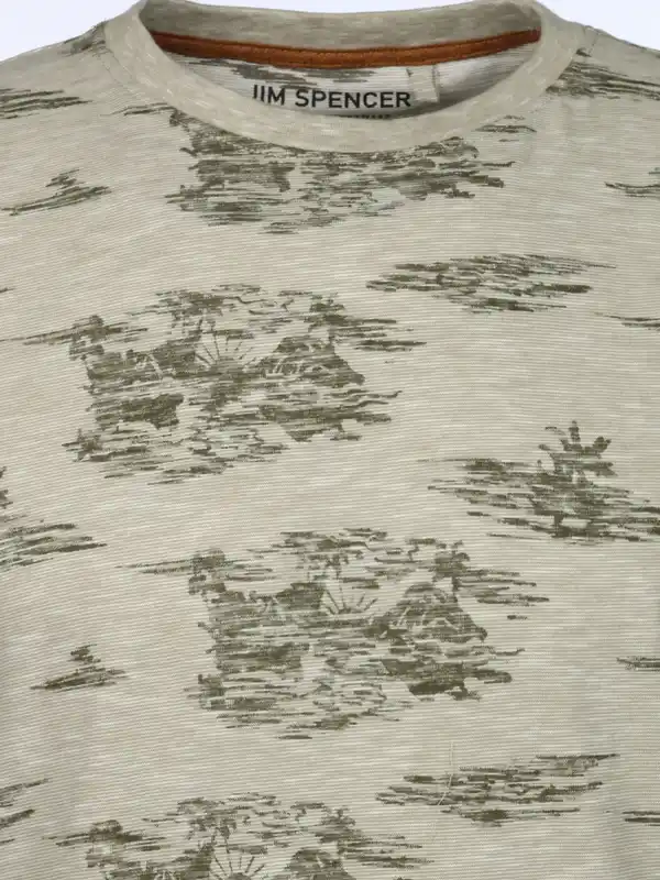 Bild 3 von Herren Shirt mit Streifen und Palmen Grün