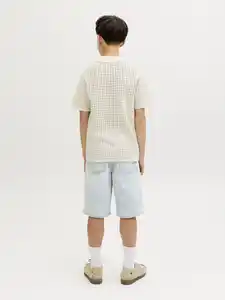 Jack & Jones Junior JORNANTUCKET SPLIT NE Strickpoloshirt Weiß