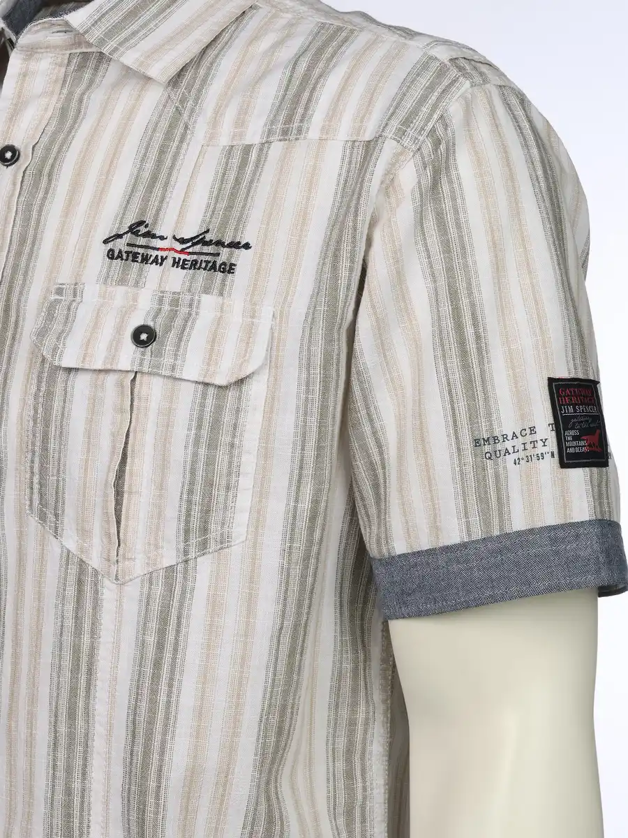 Bild 3 von Herren Freizeithemd mit kurzen Ärmeln Grau