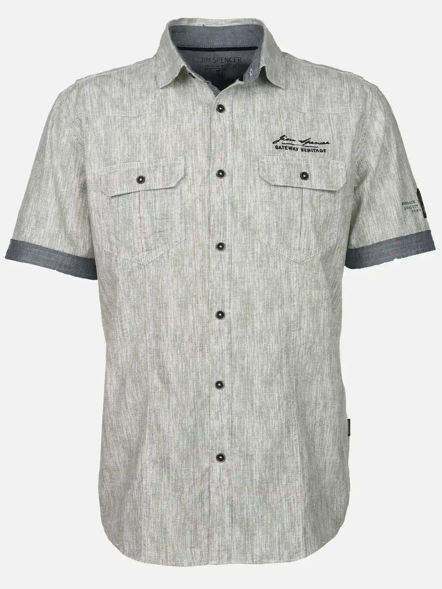 Bild 1 von Herren Freizeithemd mit kurzen Ärmeln Grün