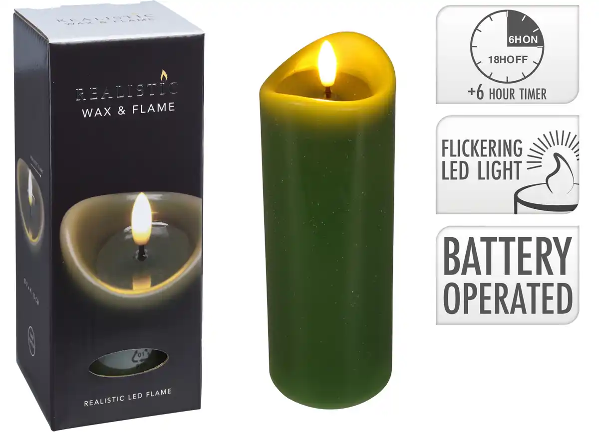 Bild 1 von LED-Kerze mit Timer und Flackereffekt 70x160mm