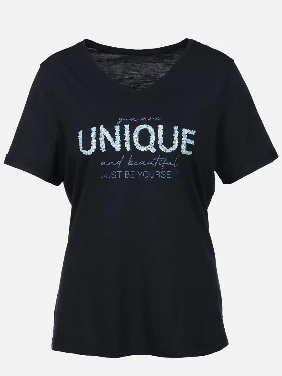 Bild 1 von Damen Shirt mit Print und Pailletten Blau