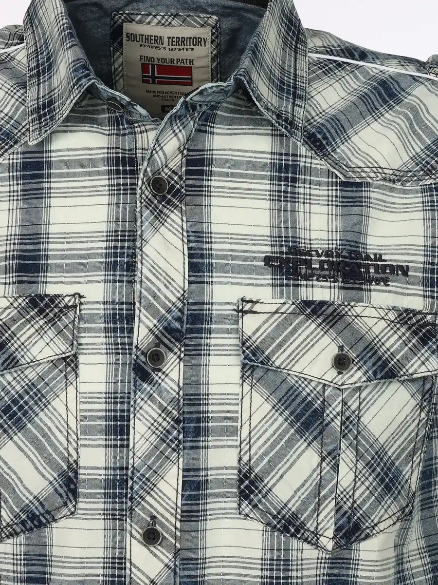 Bild 3 von Herren Freizeithemd mit kurzem Arm Blau