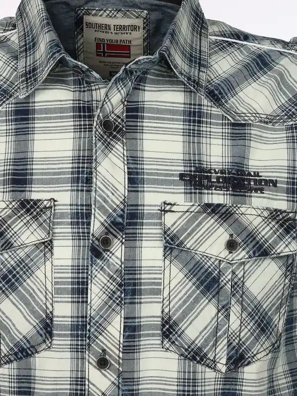 Bild 3 von Herren Freizeithemd mit kurzem Arm Blau