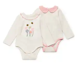 2 Baby-Langarmbodies mit Kragen