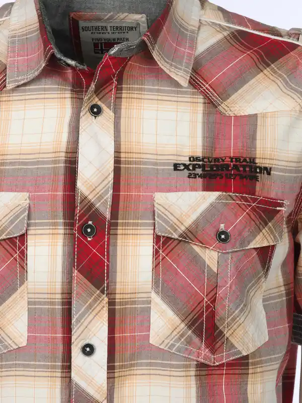 Bild 3 von Herren Freizeithemd mit kurzem Arm Rot