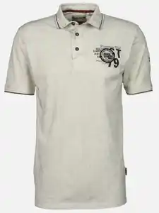 Herren Poloshirt mit vielen Details Weiß