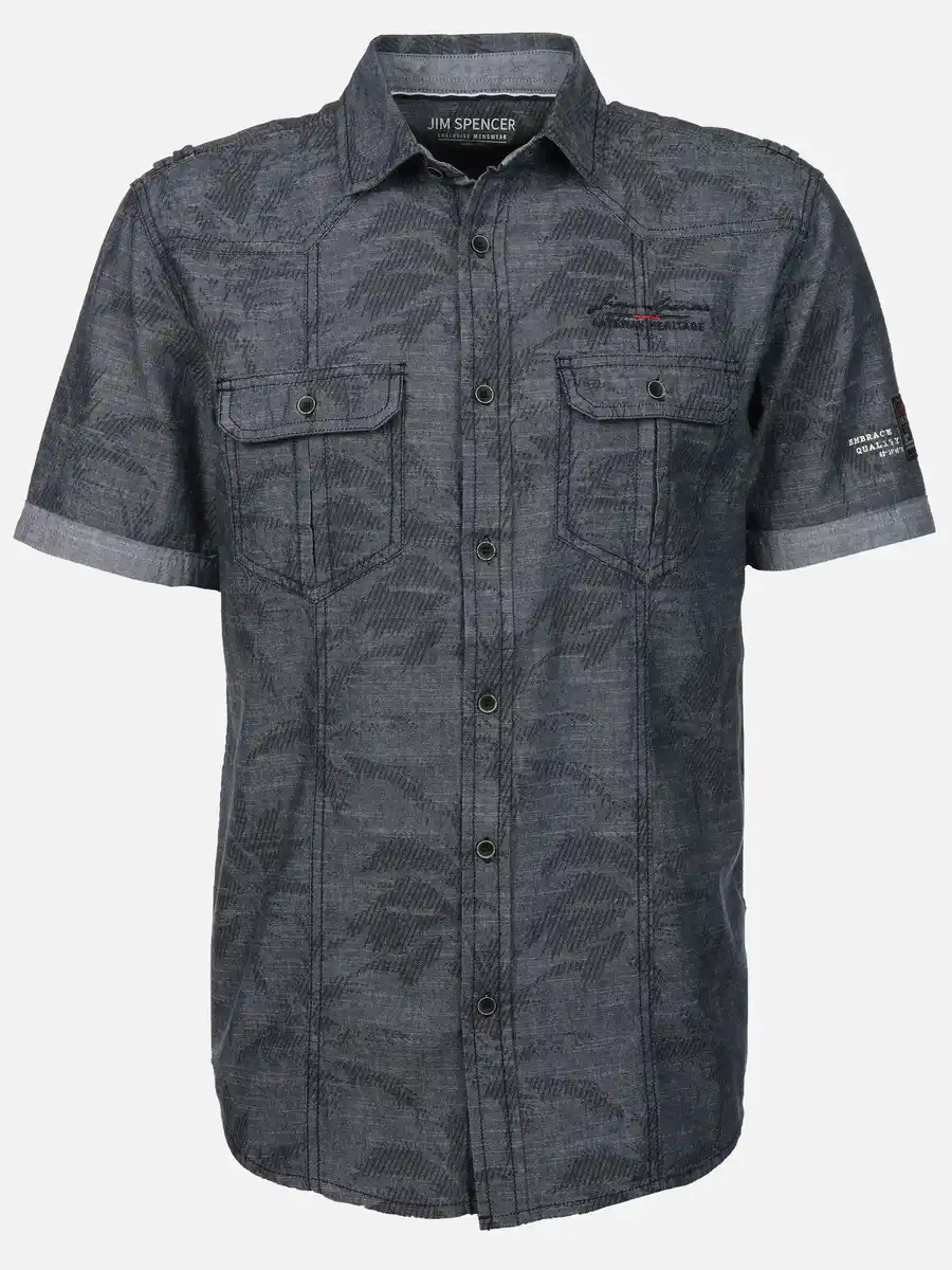 Bild 1 von Herren Freizeithemd mit kurzen Ärmeln Blau