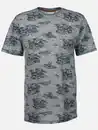 Bild 1 von Herren Shirt mit Streifen und Palmen Blau
