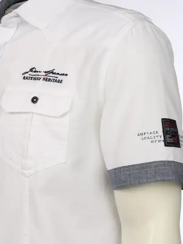 Bild 3 von Herren Freizeithemd mit kurzen Ärmeln Weiß