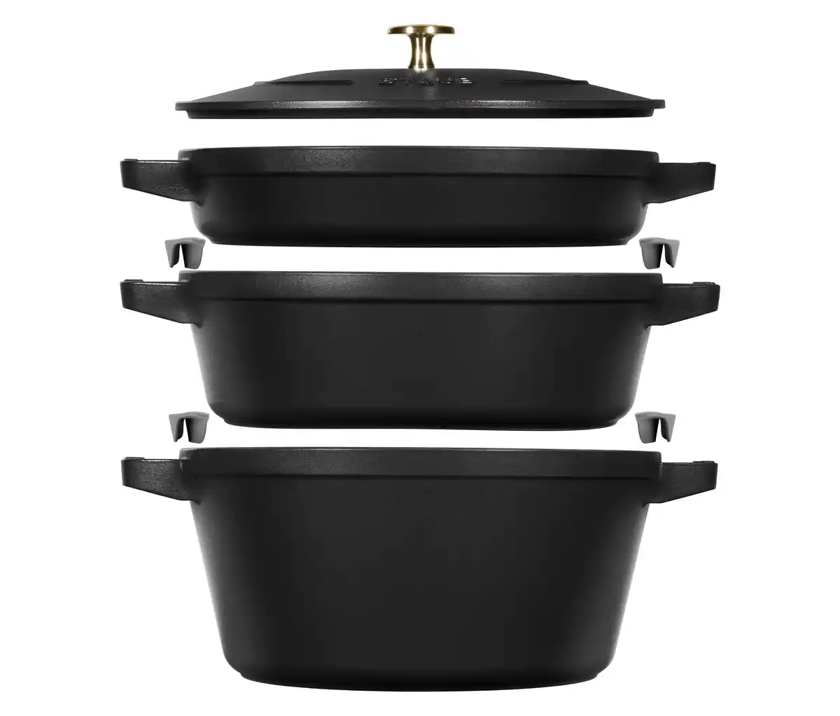 Bild 1 von STAUB Gusseisen-Kochtopfset »Stackable«, schwarz
