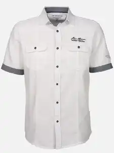 Herren Freizeithemd mit kurzen Ärmeln Weiß