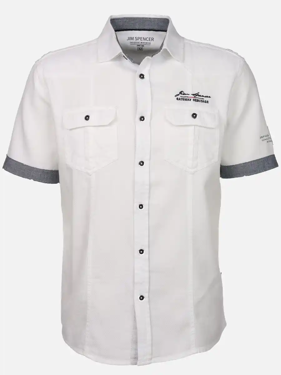 Bild 1 von Herren Freizeithemd mit kurzen Ärmeln Weiß