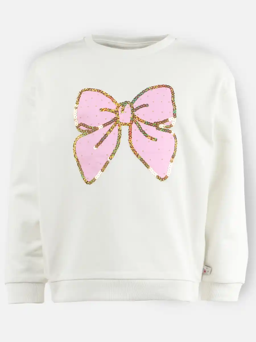 Bild 1 von Mädchen Set, 2tlg., Sweaty mit Paillettenprint und Haarschleife Weiß