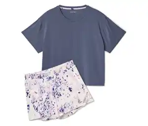 Shorty-Pyjama-Set, rauchblau
