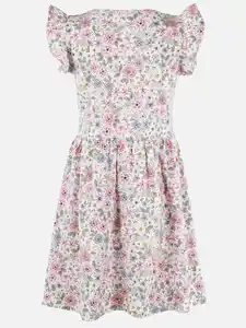 Mädchen Kleid mit Minimalprint Pink