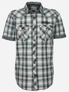 Herren Freizeithemd mit kurzem Arm Blau