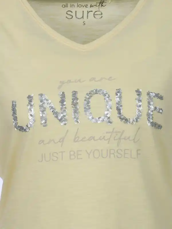 Bild 3 von Damen Shirt mit Print und Pailletten Gelb