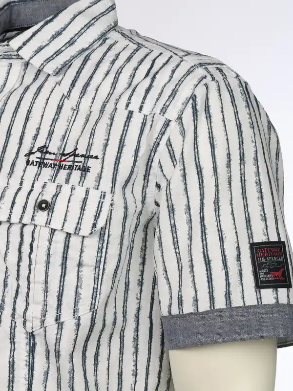 Bild 3 von Herren Freizeithemd mit kurzen Ärmeln Blau