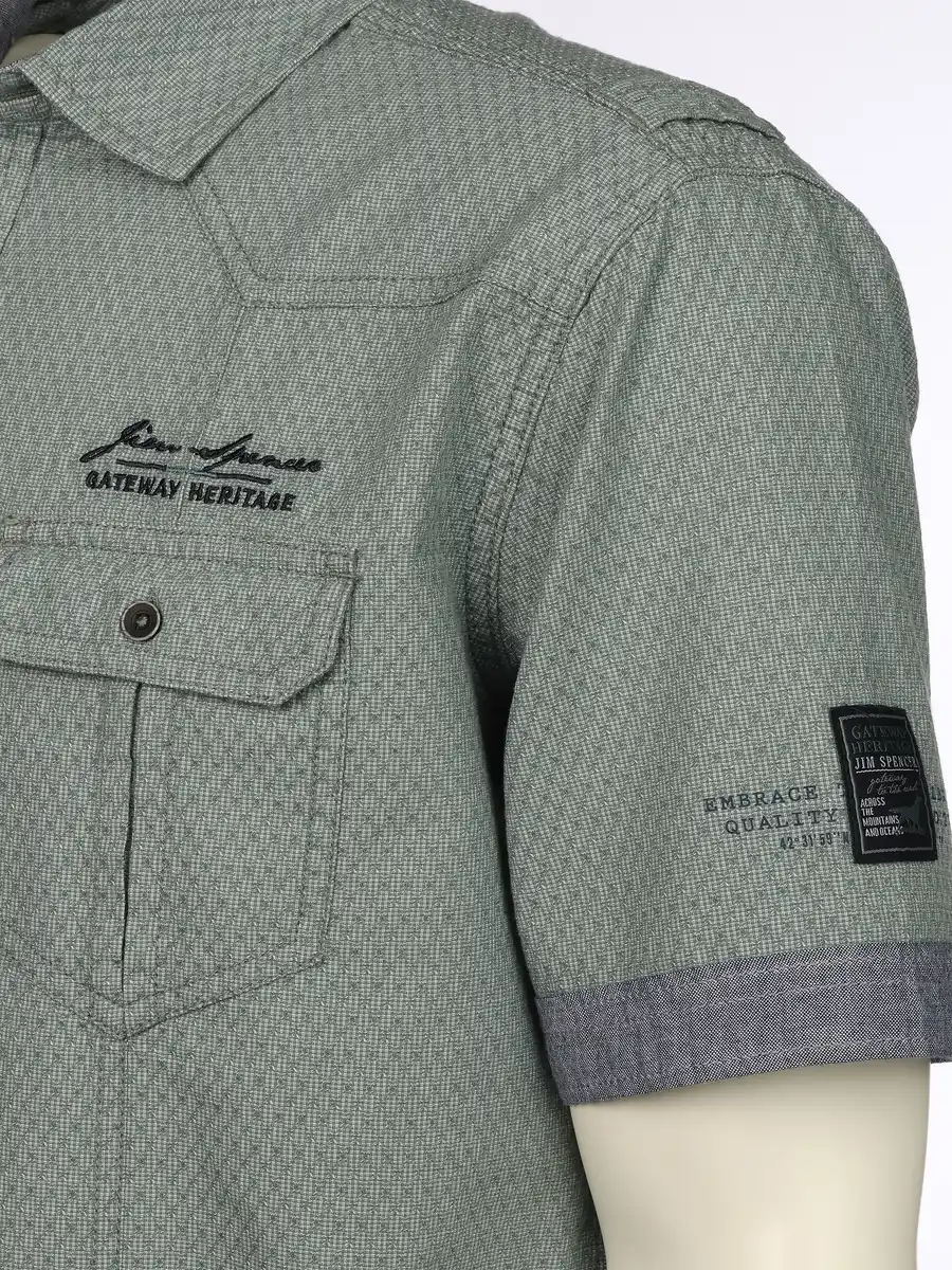 Bild 3 von Herren Freizeithemd mit kurzen Ärmeln Blau