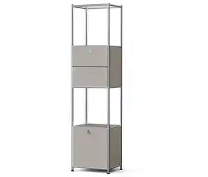 Metall-Regal »CN3 Slim Line« mit 2 versetzbaren Schubladen und 1 versetzbaren Klappe, hellgrau