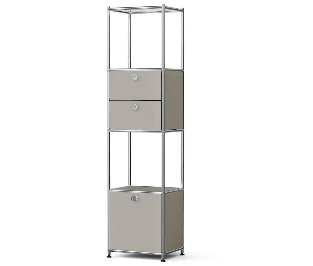 Bild 1 von Metall-Regal »CN3 Slim Line« mit 2 versetzbaren Schubladen und 1 versetzbaren Klappe, hellgrau