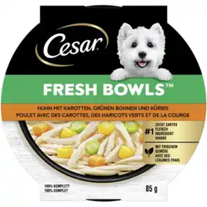 Cesar Nassfutter Hund, Adult, Fresh Bowls, in Sauce, Huhn 10x85 g