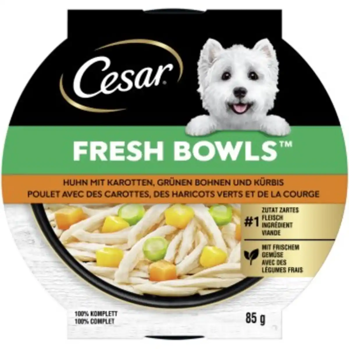 Bild 1 von Cesar Nassfutter Hund, Adult, Fresh Bowls, in Sauce, Huhn 10x85 g