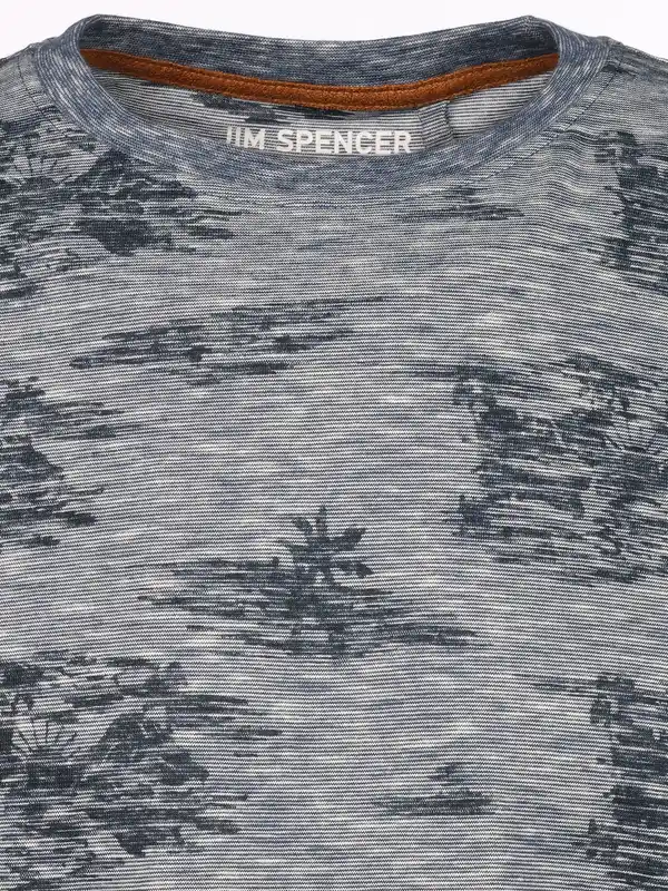 Bild 3 von Herren Shirt mit Streifen und Palmen Blau