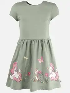 Mädchen Set 2tlg., Kleid mit Täschchen Grün