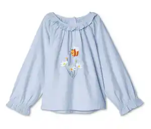 Kinder-Chambray-Bluse