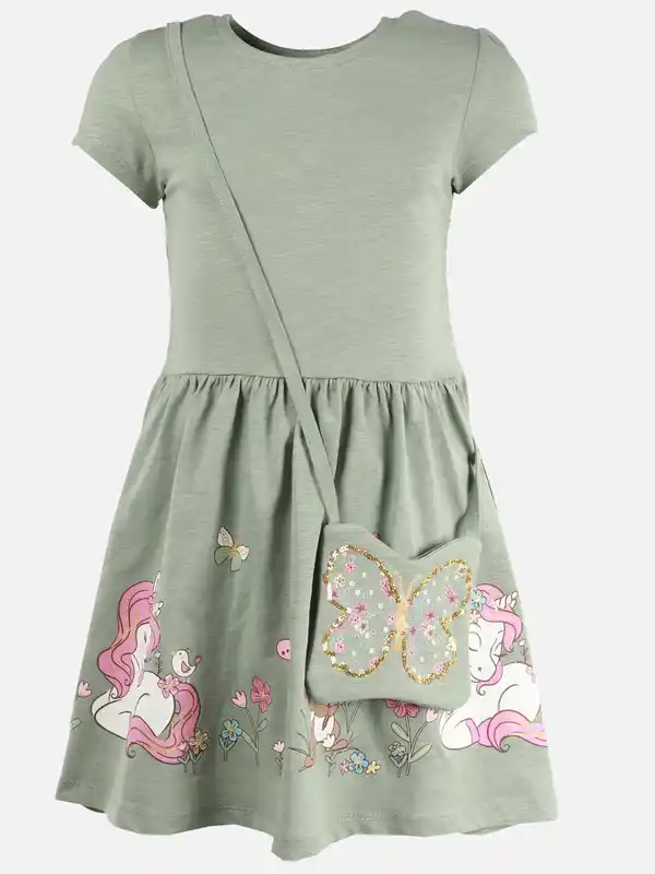 Bild 3 von Mädchen Set 2tlg., Kleid mit Täschchen Grün