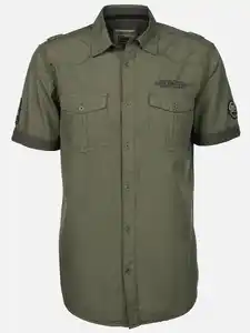 Herren Freizeithemd mit kurzem Arm Oliv