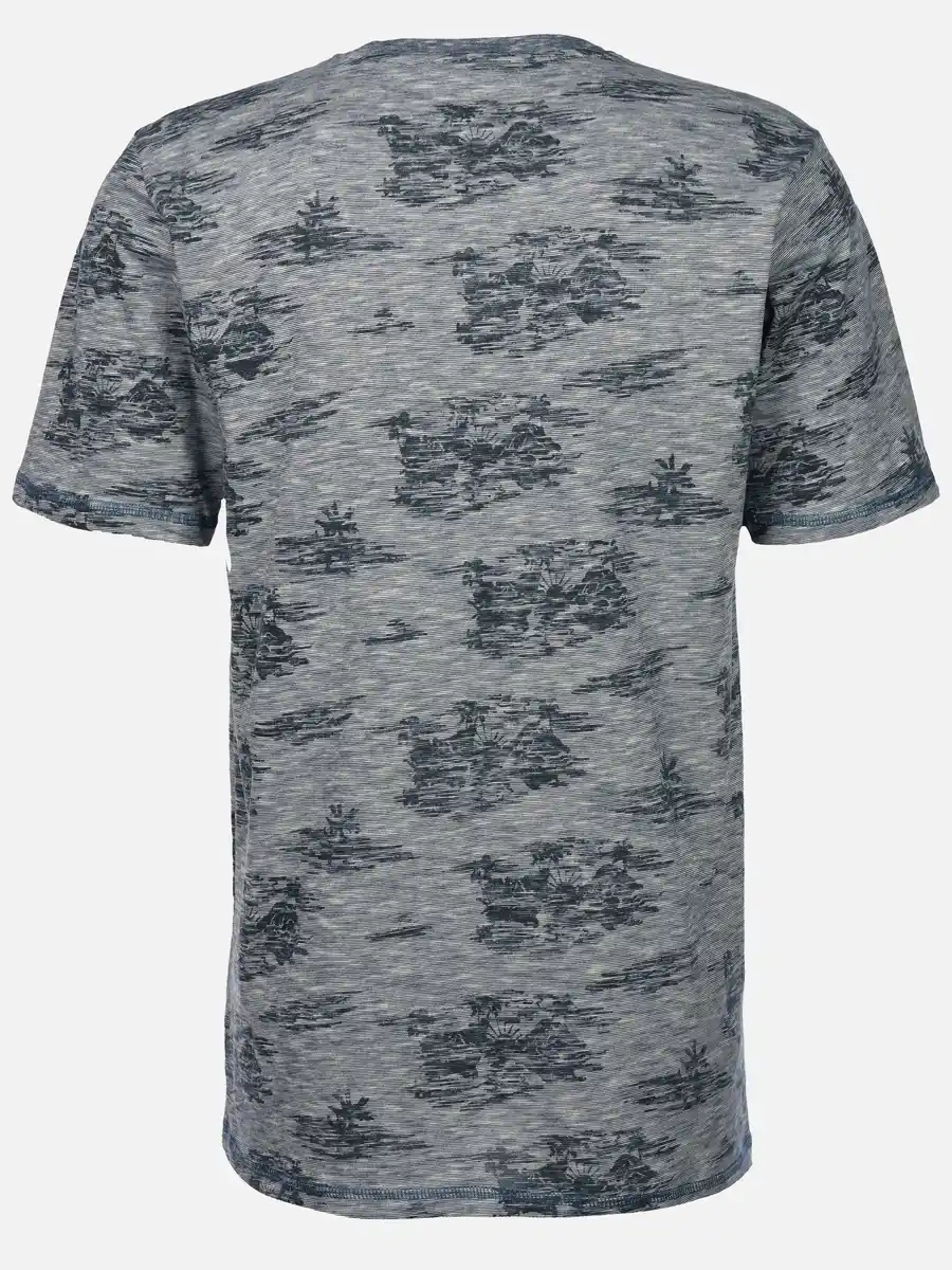 Bild 2 von Herren Shirt mit Streifen und Palmen Blau