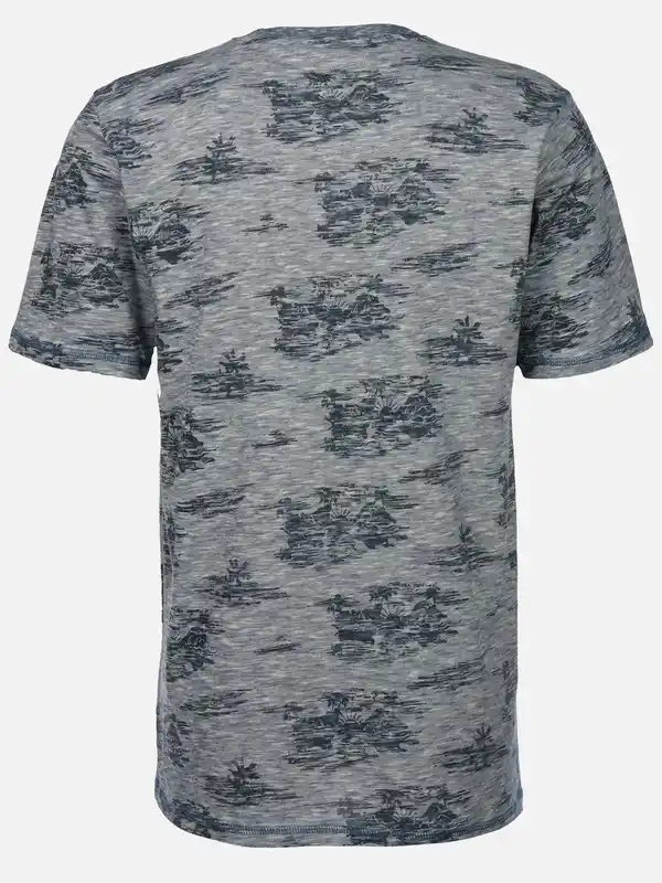 Bild 2 von Herren Shirt mit Streifen und Palmen Blau