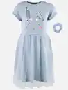 Bild 1 von Mädchen Kleid mit Hasenprint und Chiffonüberrock Blau