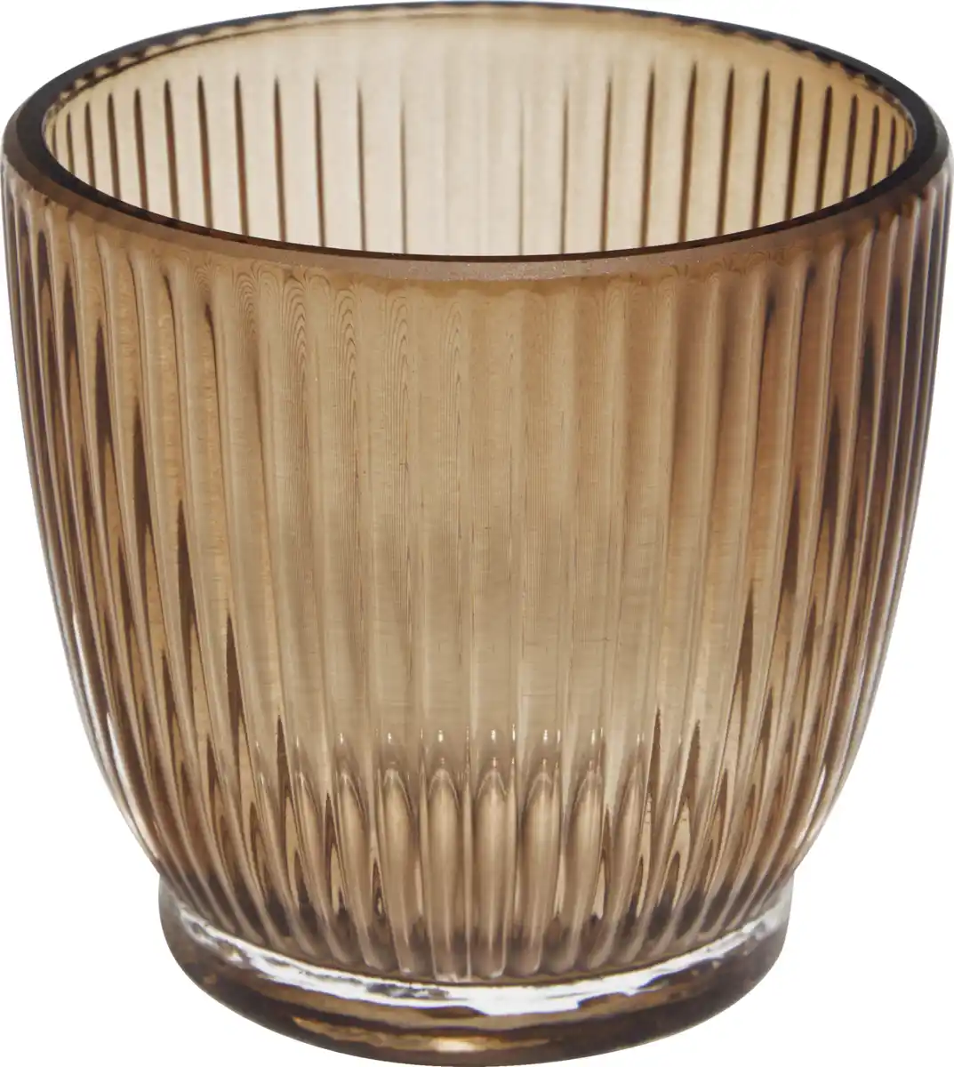 Bild 2 von IDEENWELT RubinL Teelichtglas Rillen braun